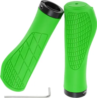 Produktbild von 1 Satz Fahrradlenkergriffe, rutschfeste Fahrradgriffe mit 3mm Sechskantschlüssel, Lock-on Lenkergriffe für E-Bike Trekking Bike Mountainbike, Grün