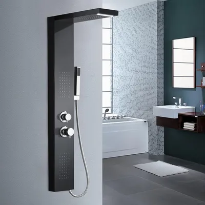 Zdjęcie produktu dla Panel prysznicowy – 4 w 1, stal nierdzewna, z deszczownicą i dyszami masującymi