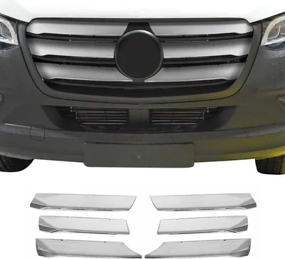 Obrázek produktu pro Lišty mřížky chladiče Lišty mřížky chladiče pro Mercedes Sprinter 2018-2025 chrom stříbrná 6x