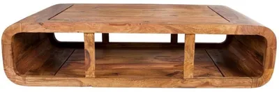 Image de Casa Padrino Designer Table basse en bois massif Naturel 100 x H. 30 cm - Salon Table de salon - pièce unique