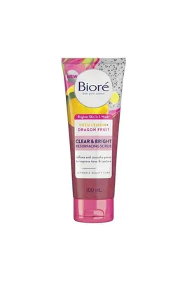 Immagine prodotto di Bioré Clear & Bright Resurfacing Scrub Yuzu Lemon + Dragon Fruit 100 ml – scrub esfoliante per il viso