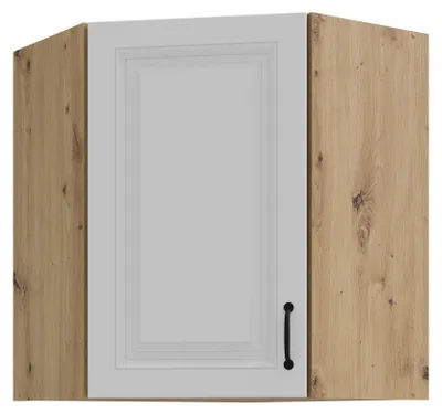 Produktbild von Eckhängeschrank 60x60 cm Stilo Weiss Eiche Artisan Küchenzeile Küchenblock Küche