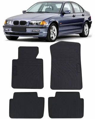 Obrázok produktu pre Prémiové gumové podlahové rohože, predné a zadné, pre modely BMW E46 sedan a kombi, od roku 1998 do roku 2005