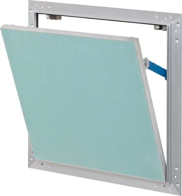 Produktbild von Revisionsklappe AluPlana® luft-und staubdicht mit Gipskartoneinlage GKBI 12,5 mm und Fangsicherung 600 mm x 600 mm