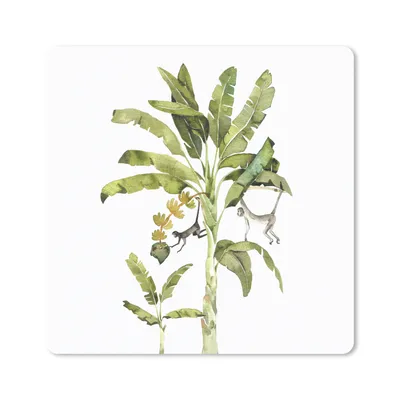 Produktbild von MuchoWow® Mauspad Mousepad Dschungel - Palme - Affe 30x30 cm - Mousepads - Maus Mat - Pad - Mausunterlage - Gaming
