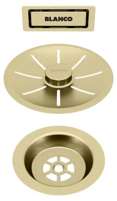 Image de Kit de vidange et de trop-plein pour lavabos en finition or satiné