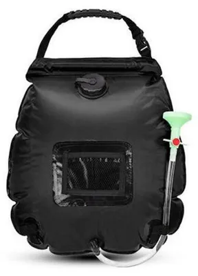 Produktbild von Solar douchepak, 5 Liter, mit wechselbarer Duschkop und abnehmbarer Schlauch, ideal für Camping, Wandern, Reisen und Strandbaden.