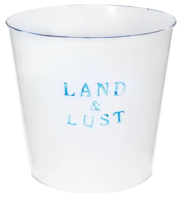 Produktbild von Metall-Blumentopf im Landhausstil mit nostalgischem Schriftzug