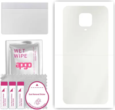 Produktbild von apgo Rückseite Schutzfolie, Matt, kompatibel mit Xiaomi Redmi Note 9 Pro, Hinten Hydrogel-Displayschutzfolie mit Positionierhilfe, kratzfest, einfache Montage