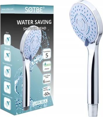 Produktbild von Wassersparender Duschkopf, 5 Funktionen, ANTI KALK, 6 l/min