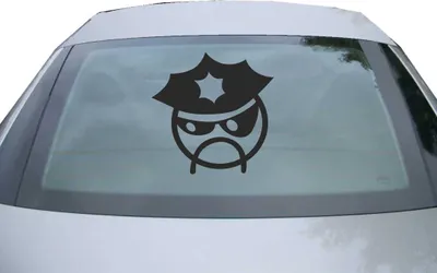 Produktbild von Indigos UG - Aufkleber Heckscheibe & Motorklappe DE6133 - schwarz - 600x600 mm - police - Auto Scheiben Fenster Heckklappe Tuning Racing JDM - Die cut