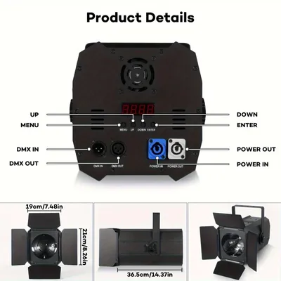 Produktbild von 200W Scheinwerfer mit Fokussierfunktion – Bühnenbeleuchtung – Partybeleuchtung – DJ-Licht – Veranstaltungsbeleuchtung