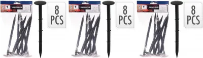 Produktbild von 3 x Zelthering Zeltstäbchen 8er-Set Schwarz 20cm