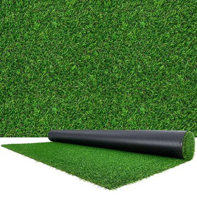 Obrázek produktu pro Umělý trávník, rozměry 304,8 x 198,12 cm. Umělý trávník, koberec s výškou vláken 3,5 cm. Realistický syntetický trávník, rolovaná podložka. Snadno se čistí, má drenážní otvory. Vhodné pro terasu, zahradu, balkon, vnitřní i venkovní použití