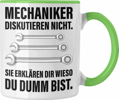 Produktbild von Trendation - KFZ Mechaniker Geschenk Lustig Tasse Automechaniker Mechatroniker Werkstatt Tasse (Grün)