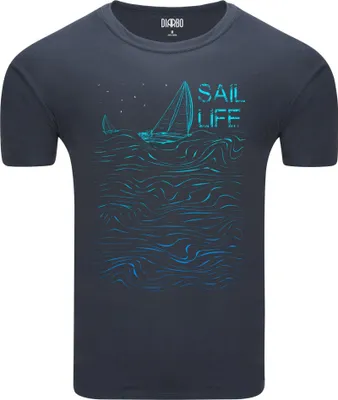 Produktbild von Diarbo Herren T-Shirt mit Meeresdruck Segelleben Dunkelgrau Gr.M
