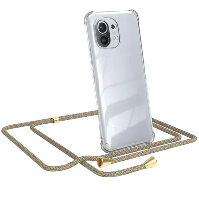 Produktbild von EAZY CASE Handykette kompatibel mit Xiaomi Mi 11 5G, Handyhülle mit Umhängeband, Handykordel, Schutzhülle Clear, Band in Bunt