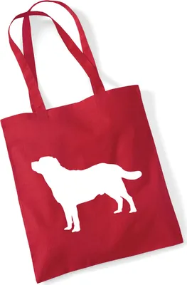 Produktbild von Huuraa Jutebeutel Labrador Retriever Silhouette 10 Liter Classic Red Baumwolle Tasche Geschenkidee