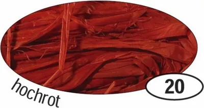 Productafbeelding van Folia 9020 Natuurlijk bastmateriaal, raffia - mat, dieprood, 50 gram