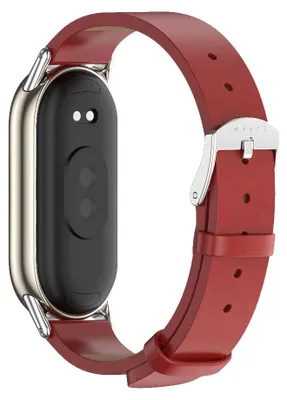 Produktbild von By Qubix Kunstlederarmband - Rot - passend für Xiaomi Smart Band 8 / 9 / 10