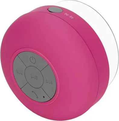 Zdjęcie produktu dla Verk 06334 Wodoodporny mini głośnik bluetooth z przyssawką, różowy