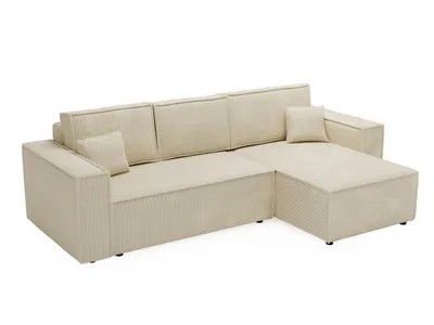 Produktbild von GrainGold 4-Sitzer Ecksofa Prato XL - gepolstertes Ecksofa L mit Schlaffunktion und Bettkasten - Beige (Top 02)