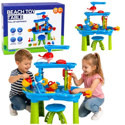 Produktbild von Mehrstufiger Wassertisch-Spielplatz mit Stuhlzubehör, Formen, 63 cm