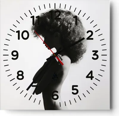 Produktbild von Wanduhr - Quadrat - Glasuhr - Frau Nacktheit Körper - 30x30cm - Schleichendes Uhrwerk - Lautlos - zum Aufhängen bereit - Dekoration Modern - Wanddekoration aus Glas - C4AC30x30-4946