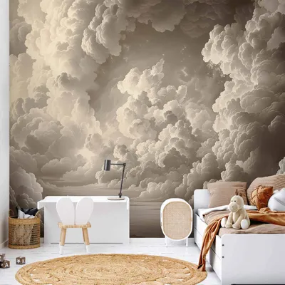 Produktbild von Selbstklebende Folie Fototapete - Whisper of Illuminated Clouds: Soft Play of Light in the Theater of the Heavens 392x280 cm Muster b-H-10058-a-a
