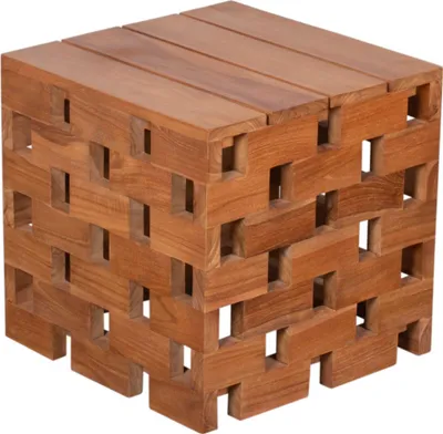 Produktbild von Beistelltisch Dunham Teak massiv 50 cm Hocker Garten Terrasse Balkon