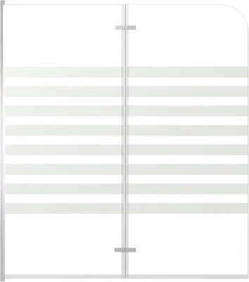 Productafbeelding van Doucheafscheiding 120x140 cm, helder glas, gestreept. Vouwdeur voor badkuip. Badkuipafscheiding, douchewand, doucheafscheiding, douchecabine, vouwwand