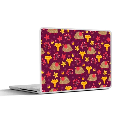 Produktbild von MuchoWow® Laptop Aufkleber Sticker Cover Igel - Pilz - Muster 31x22.5 cm - Laptop-Deko
