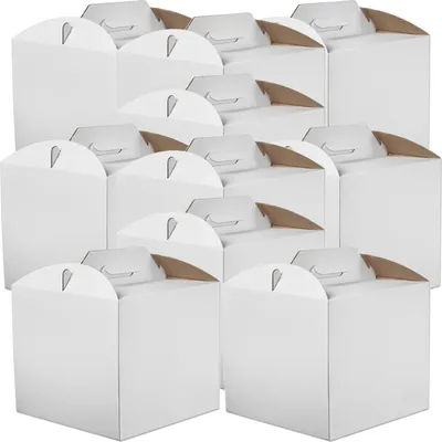 Produktbild von 10x Tortenkarton 28x28x25cm WEISSE Verpackung SEHR STARK
