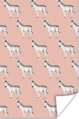 Produktbild von MuchoWow® Poster Zebra - Muster - Pastell 40x60 cm - Plakate für die Wand - Poster Babyzimmer