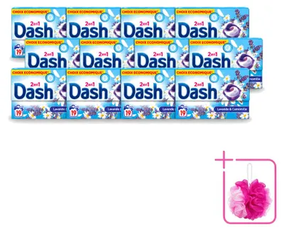 Produktbild von 12 x Dash 2-in-1 Waschmittel-Pods Lavendel & Kamille - Sparpackung - 12 Stücke