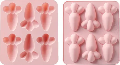 Obrázek produktu pro CANDeal Sada 2 silikonových forem Mrkev Silikonová mýdlová forma Čokoládové formy, Pečící forma na čokoládu, cupcakes, dorty, domácí muffinová forma Dortová dekorace Mýdlová forma