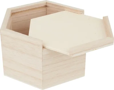 Produktbild von VBS Holz-Kästchen mit Schiebedeckel, 6-eckig