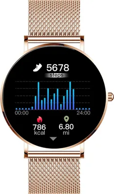Produktbild von XCOAST SIONA 2 Damen Smartwatch (4,2 cm/1,3 Zoll) Rosegold (hell), Fitness Tracker, iOS und Android, IP68 Wasserdicht, Ultra flach, Puls, Blutdruck, Blutsauerstoff, brillante Farben, 7 Tage Akku, 21 Sportmodi