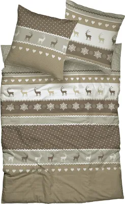 Produktbild von Casatex Bettwäsche Garmisch" braun-grau 1x 155x220 cm + 1x 80x80 cm"