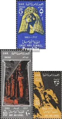 Produktbild von Briefmarken Ägypten 1963 Mi 704-706 (kompl.Ausg.) postfrisch Denkmäler