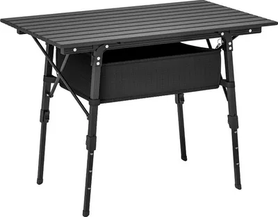 Image de Table de camping, réglable en hauteur 45-66 cm, capacité de charge 30 kg, dimensions 90L x 55B cm, poids 3,95 kg, design portable