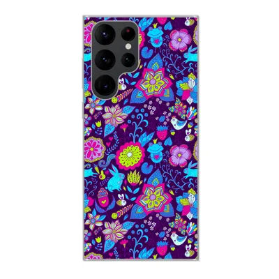 Produktbild von MuchoWow® Handyhülle Schutzhülle Hülle für Samsung Galaxy S22 Ultra Mädchen - Kaninchen - Rosa - Muster - Mädchen - Kinder - Kinder Silikon Softcase Handy Hülle - Abbildung
