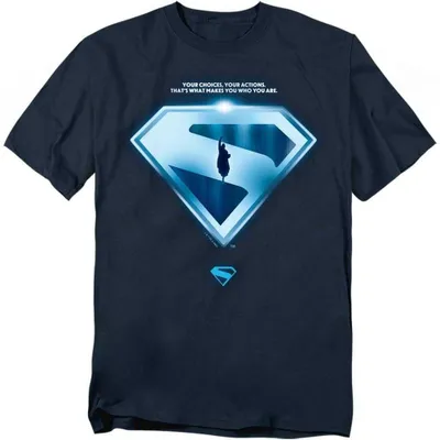 Image de T-shirt Superman - "2025, vos choix" - Modèle unie pour hommes/femmes - Référence TV40579 (taille 5XL) - Couleur : bleu marine