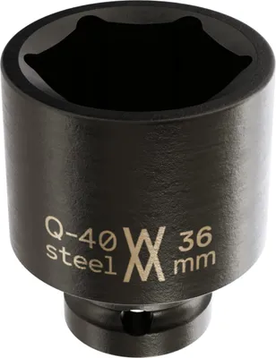 Produktbild von 36mm Kraft-Steckschlüssel-Einsatz 1/2" von WIESEMANN 1893 I Sechskant Kraft Nuss aus Q-40 Stahl I Geeignet für Schlagschrauber I 81543