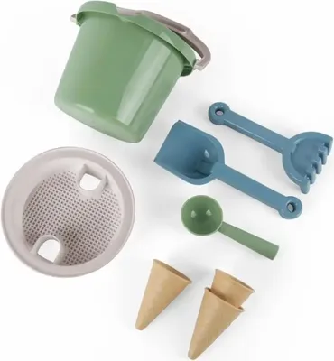 Immagine prodotto di Dantoy set di secchielli da spiaggia con coni gelato verde sostenibile