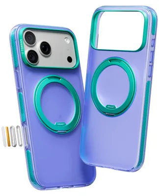 Obrázok produktu pre Puzdro na iPhone 17 Pro, značka Torras, model Ostand O3 Hue, priehľadné fialové, s technológiou MagSafe