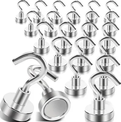 Produktbild von Famanu Magneethaken 28 Stück - extra stark, neodymium, 10 kg Tragkraft