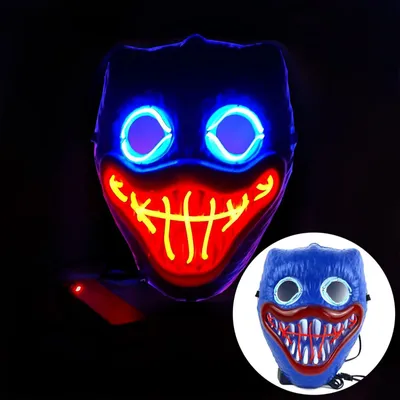 LED-Halloweenmaske, 3 Blitzmodi, verstellbar, für Erwachsene