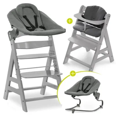Produktbild von Hauck Alpha Plus Grey 4-tlg. Newborn Set - Hochstuhl