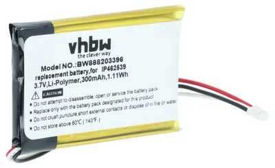 Produktbild von vhbw Akku Ersatz für Phonak IP462539 für Medizintechnik (300 mAh, 3,7 V, Li-Polymer)